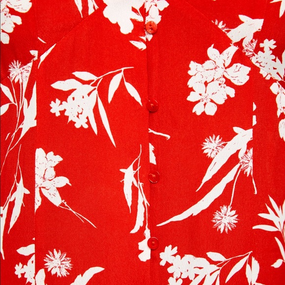 NWT ZARA Long floral button down shirt maxi dress - Picture 12 of 13